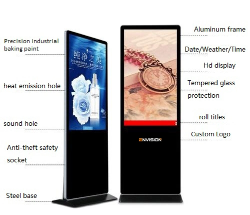 43 Inch Double Sided Free Standing Mall Kiosk with Digital Signage Built-in